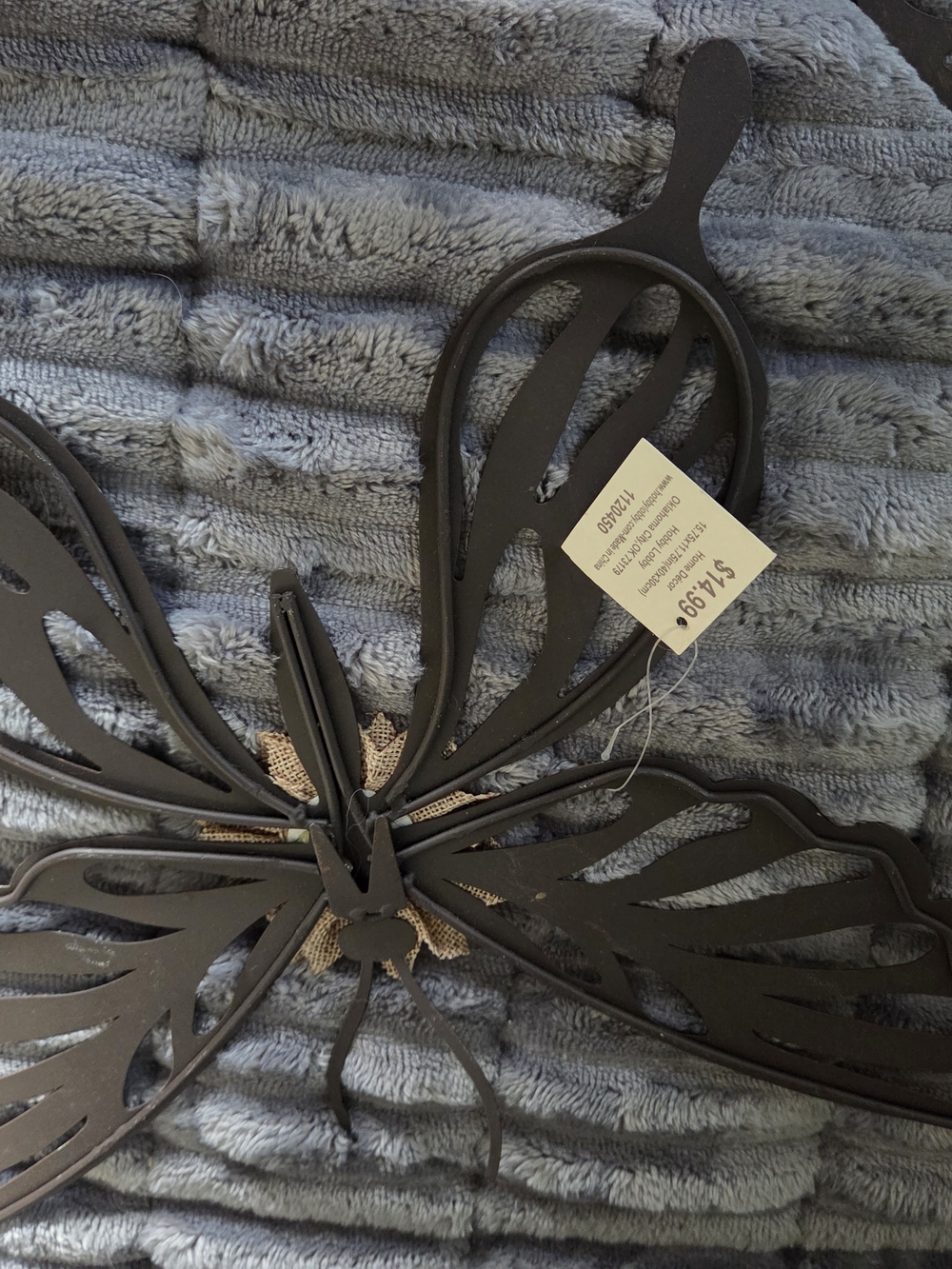 Hobby Lobby Metal Butterfly Wall Decor in Mint Green and Rustic Brown - Picture 5 of 6